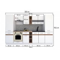 Bucatarie MARINA NEW 300 A Stejar Sonoma